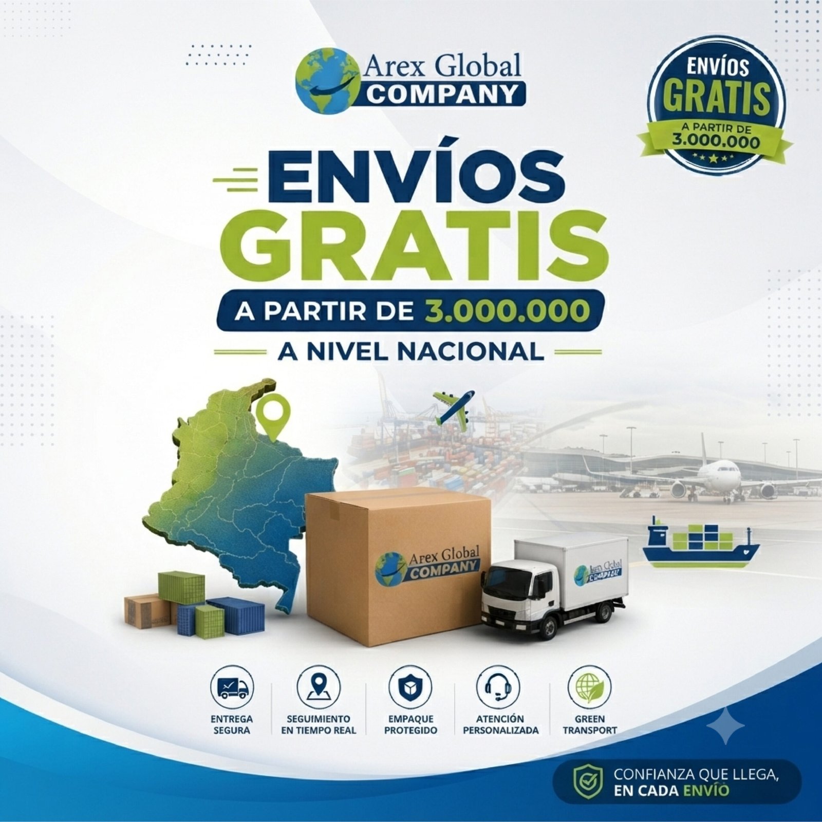 En Arex Global Envío gratis en la tienda online de dotación industrial, EPP, ferretería y primeros auxilios. Válido en Bogotá y toda Colombia
