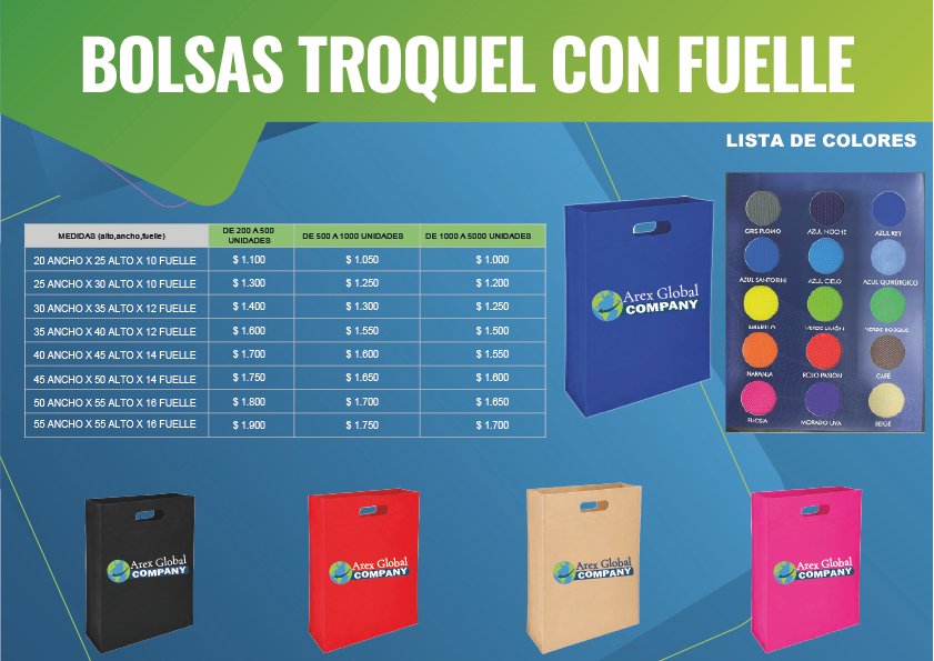 Bolsa Plana Troquel Azul